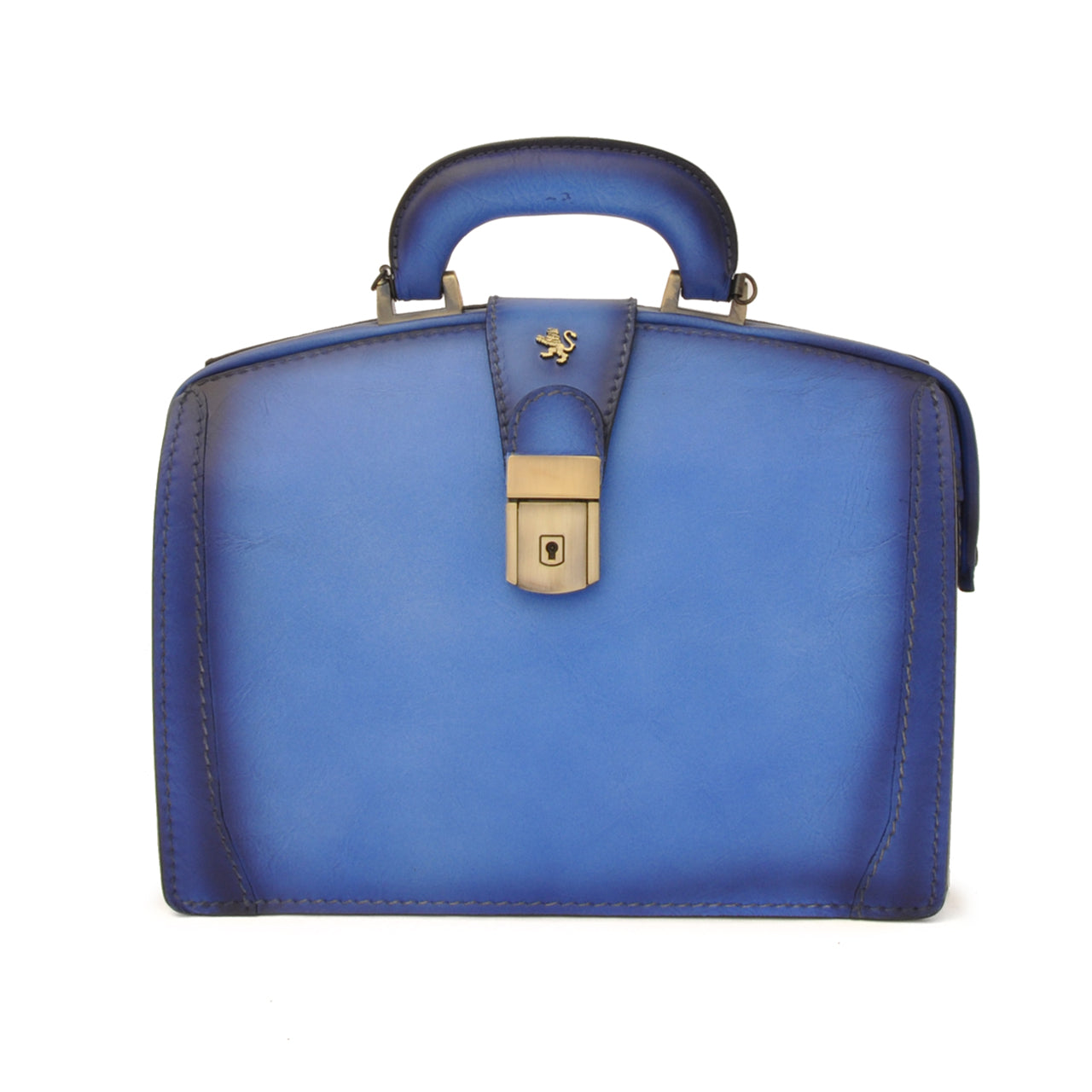 Sac à main Pratesi Miss Brunelleschi en cuir italien tanné végétal - Bleu ciel