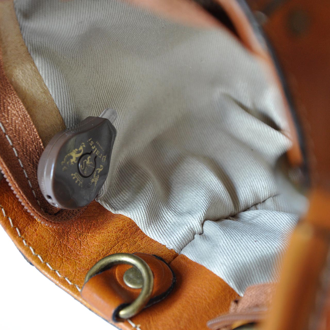 Bolsa Pratesi Bagnone Lady em couro curtido vegetal - Azul celeste