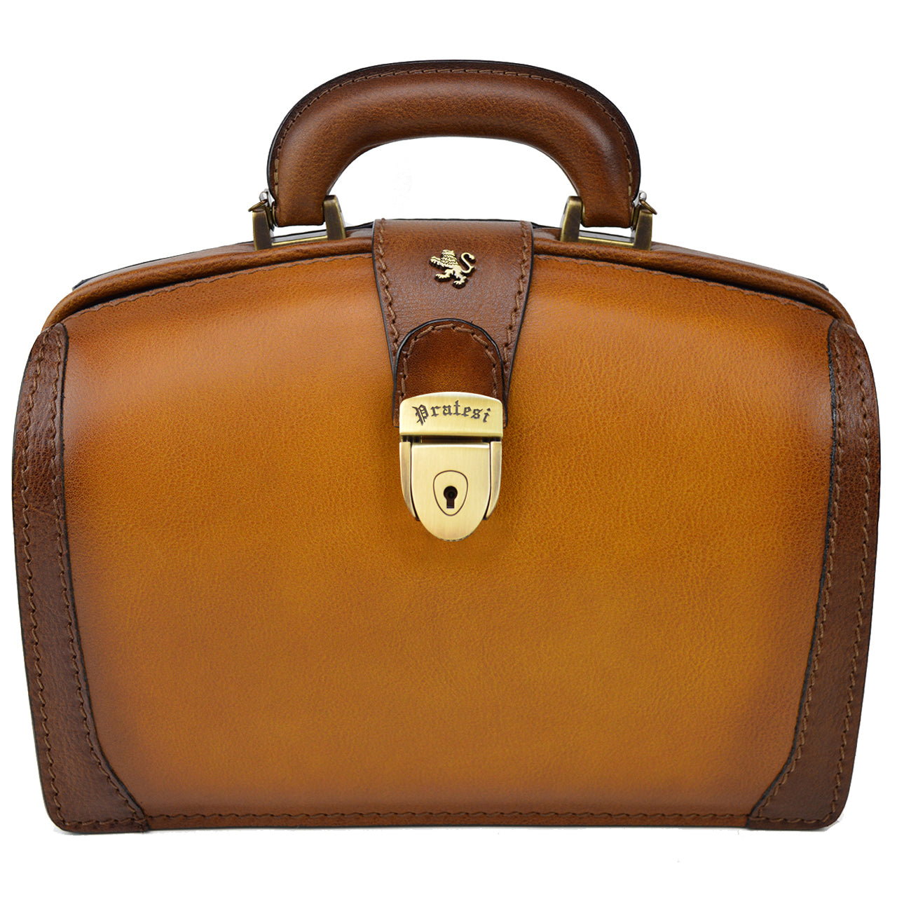 Sac à main Pratesi Miss Brunelleschi en cuir italien tanné végétal - Cognac