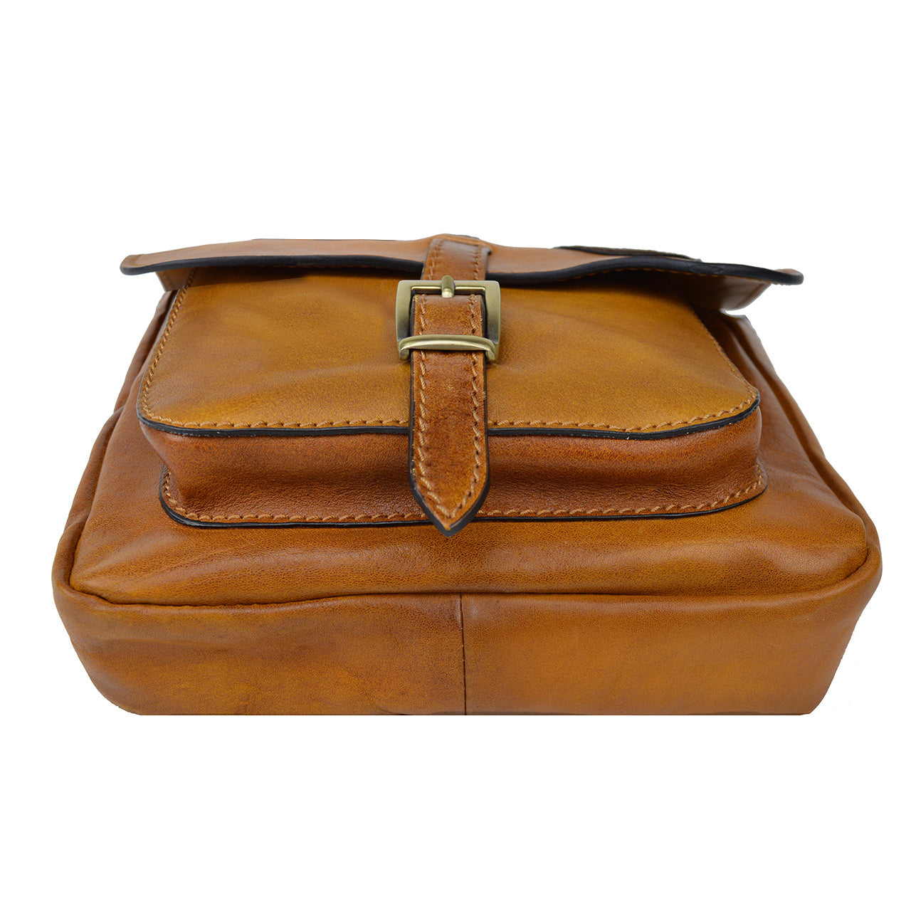 Pratesi Bisaccia 135/PE Sac bandoulière en cuir véritable - Cognac