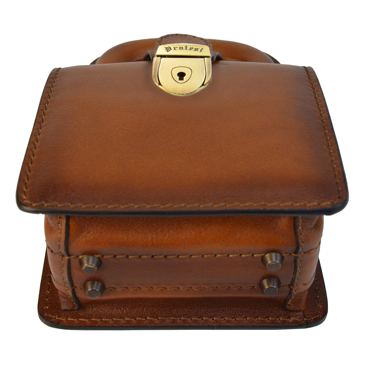 Sac à main long Pratesi Brunelleschi B120/L en cuir véritable - Marron