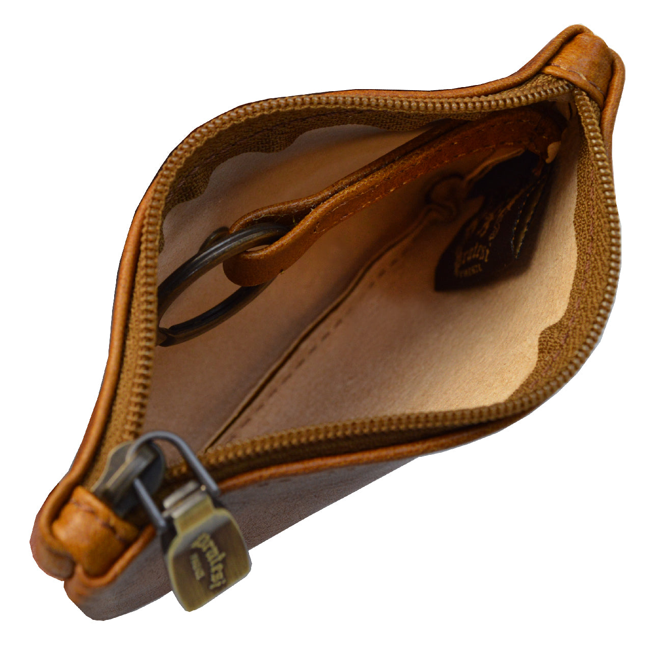 Porta-chaves Pratesi Farnia em couro curtido vegetal italiano - Marrom