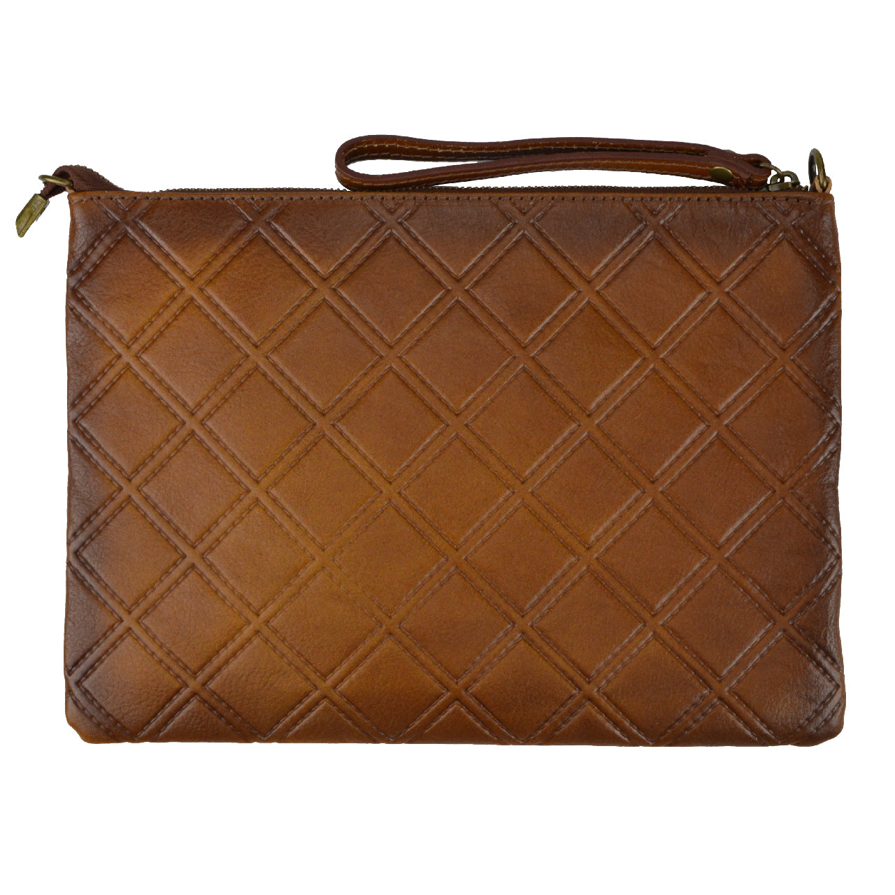 Pratesi Montebonello Clutch on Belt 20cm in Vegetable-Dyed Leather - Cherry