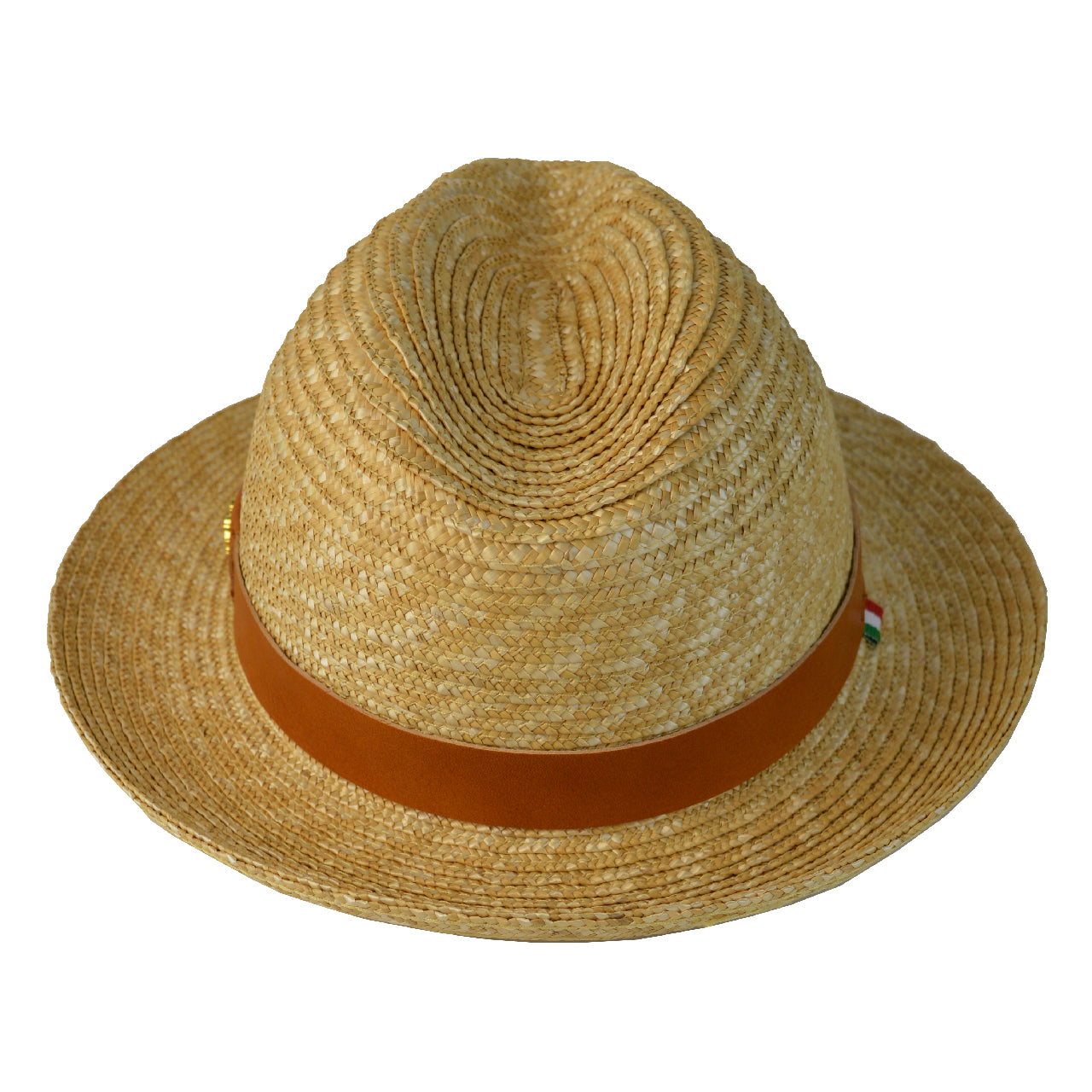Pratesi Borsal. Cappello Uomo Paglia S204 (59cm) in Natural Straw and Genuine Italian Leather