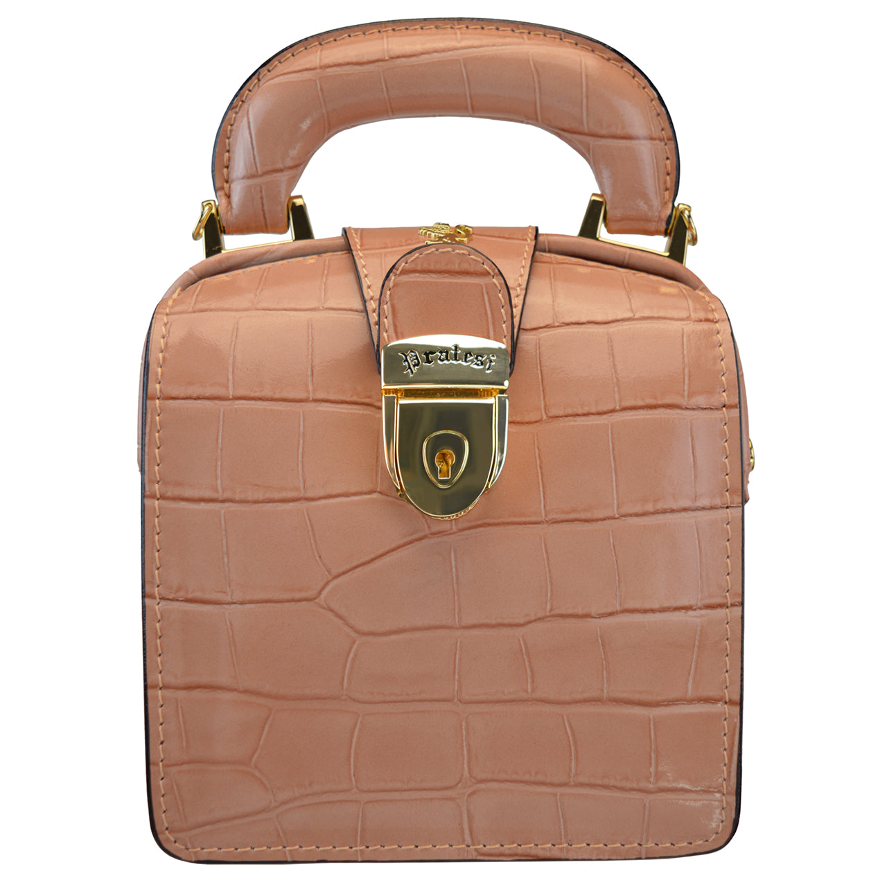 ハイドレヴフォルティス 25包 Pratesi Italian Ladies' Handbag in Genuine Croco-Embossed Italian