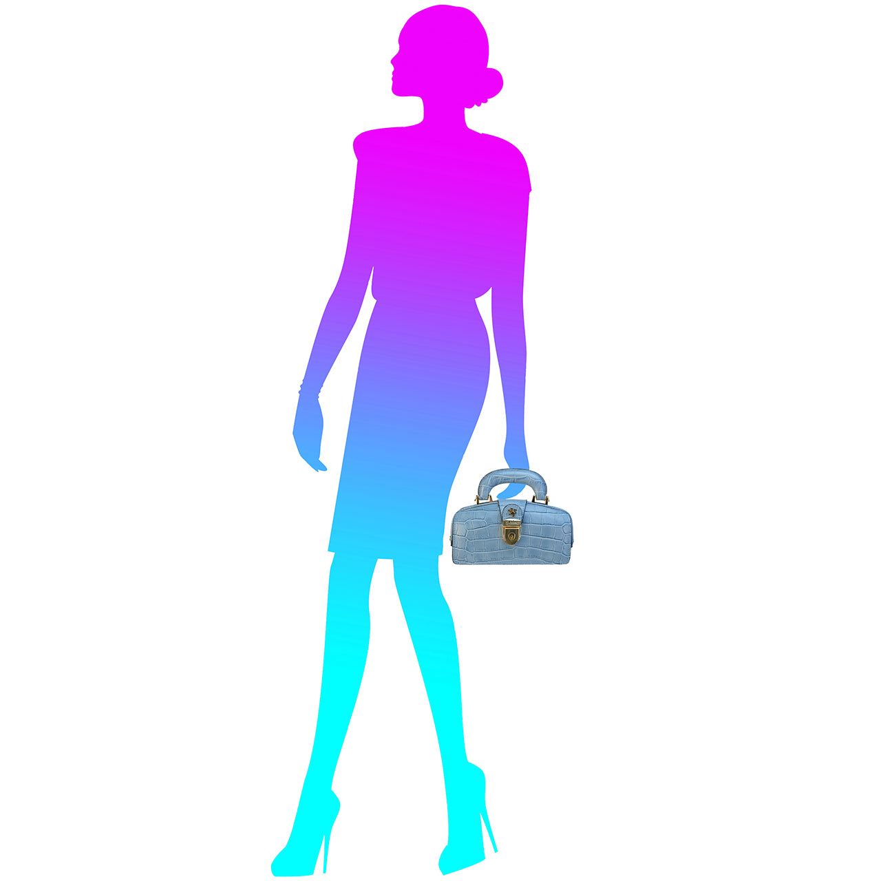 Pratesi Lady Brunelleschi Nana Bolso Mujer en auténtica piel K120/M - King Azul Cielo