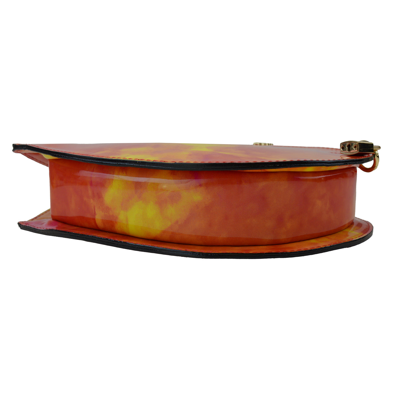 Pratesi Cuore クロスボディバッグ 本イタリアンパテントレザー - フュージョンオレンジ