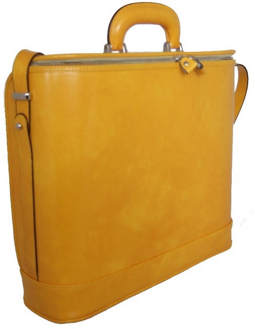 Pratesi Raffaello Laptop Bag 17 in genuine leather - Brunelleschi Yellow