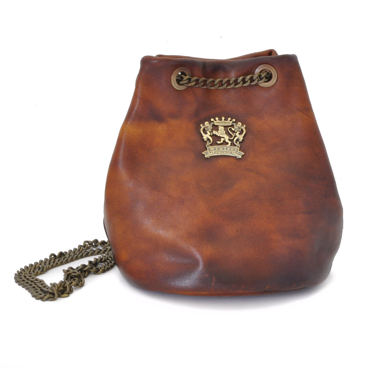 Pratesi Firenze Purse Bag Brown Leather Vintage Chain Italy Bucket Backpack Bag Pratesi Pienza Bag in genuine Italian leather – Pratesi USA main image 4