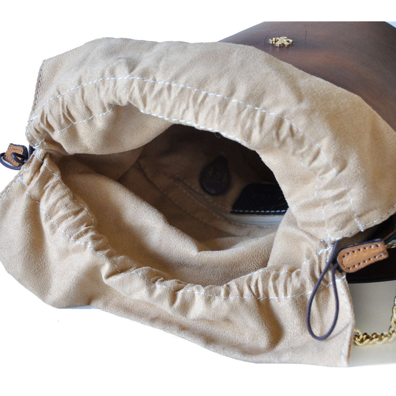 Sac Pratesi Secchiello en cuir italien véritable - Cuir italien tanné végétal couleur cerise