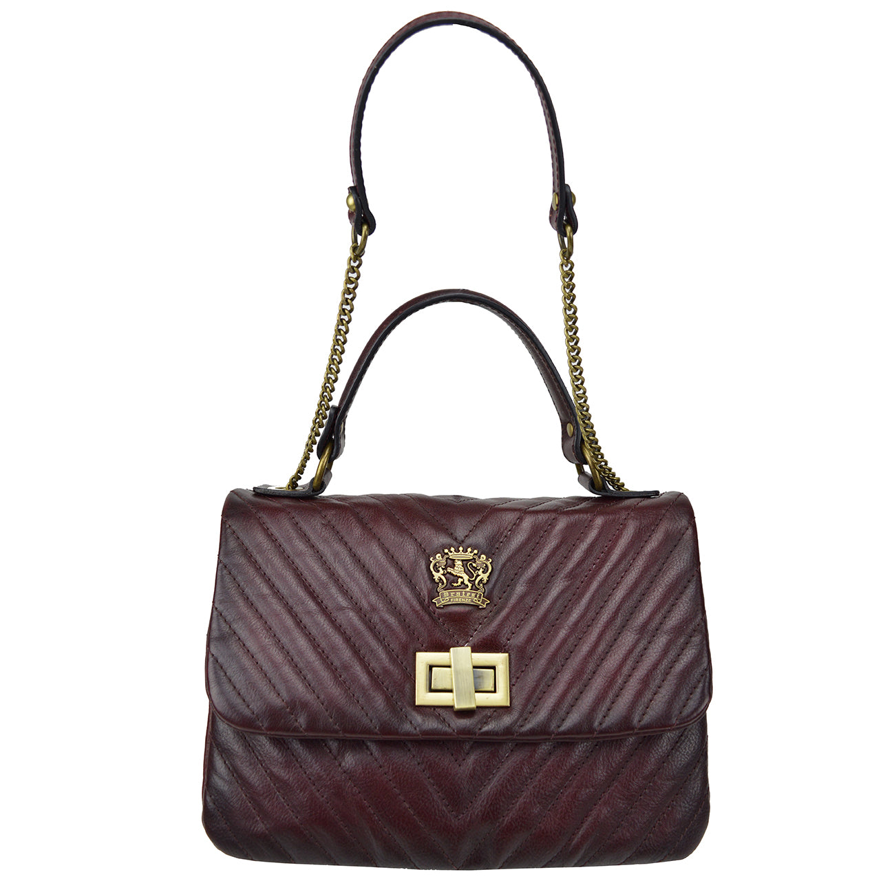 Pratesi Pian di Melosa Lady Bag en cuir véritable - Cognac