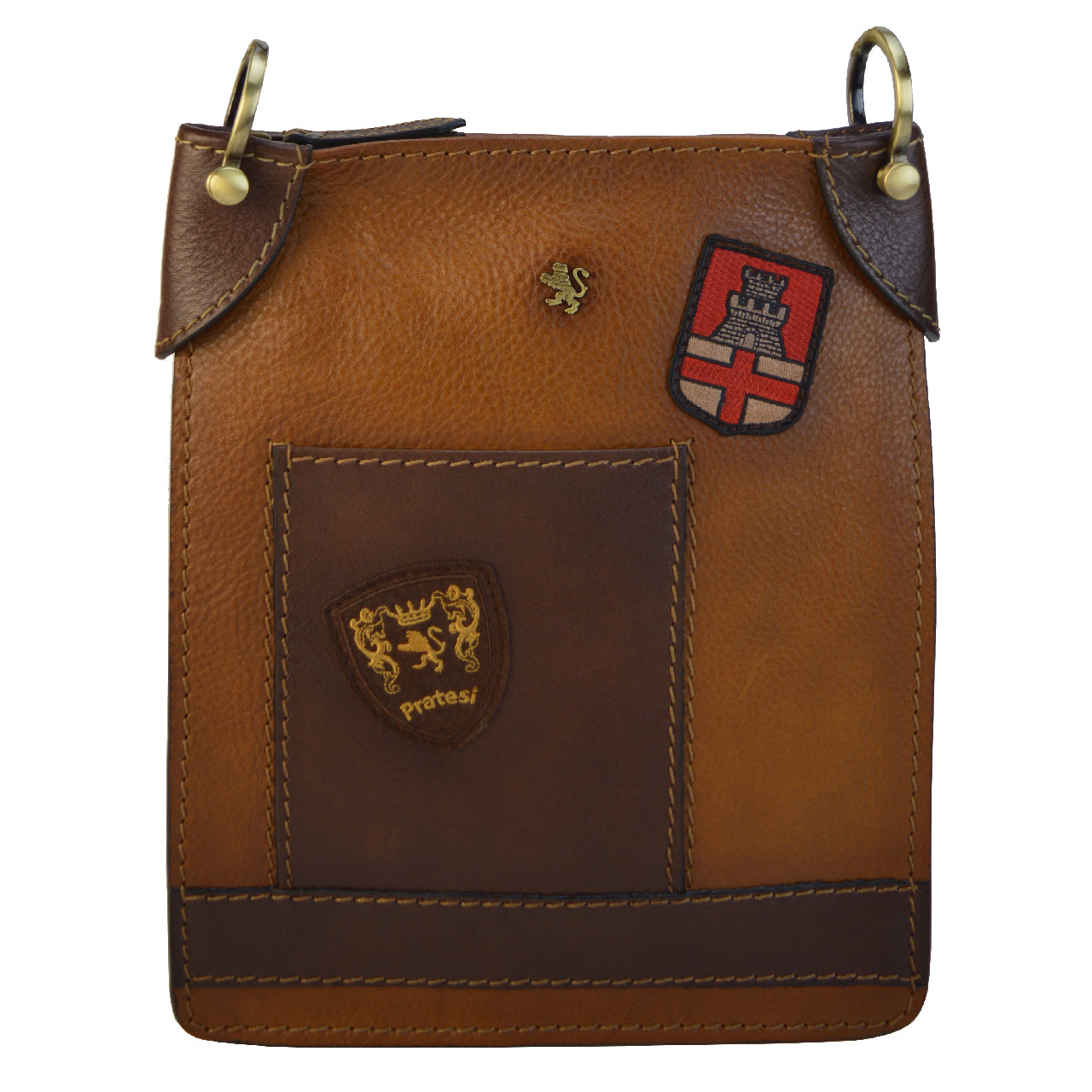 Sac Pratesi Bakem moyen en cuir italien véritable - Cuir italien tanné végétal couleur café