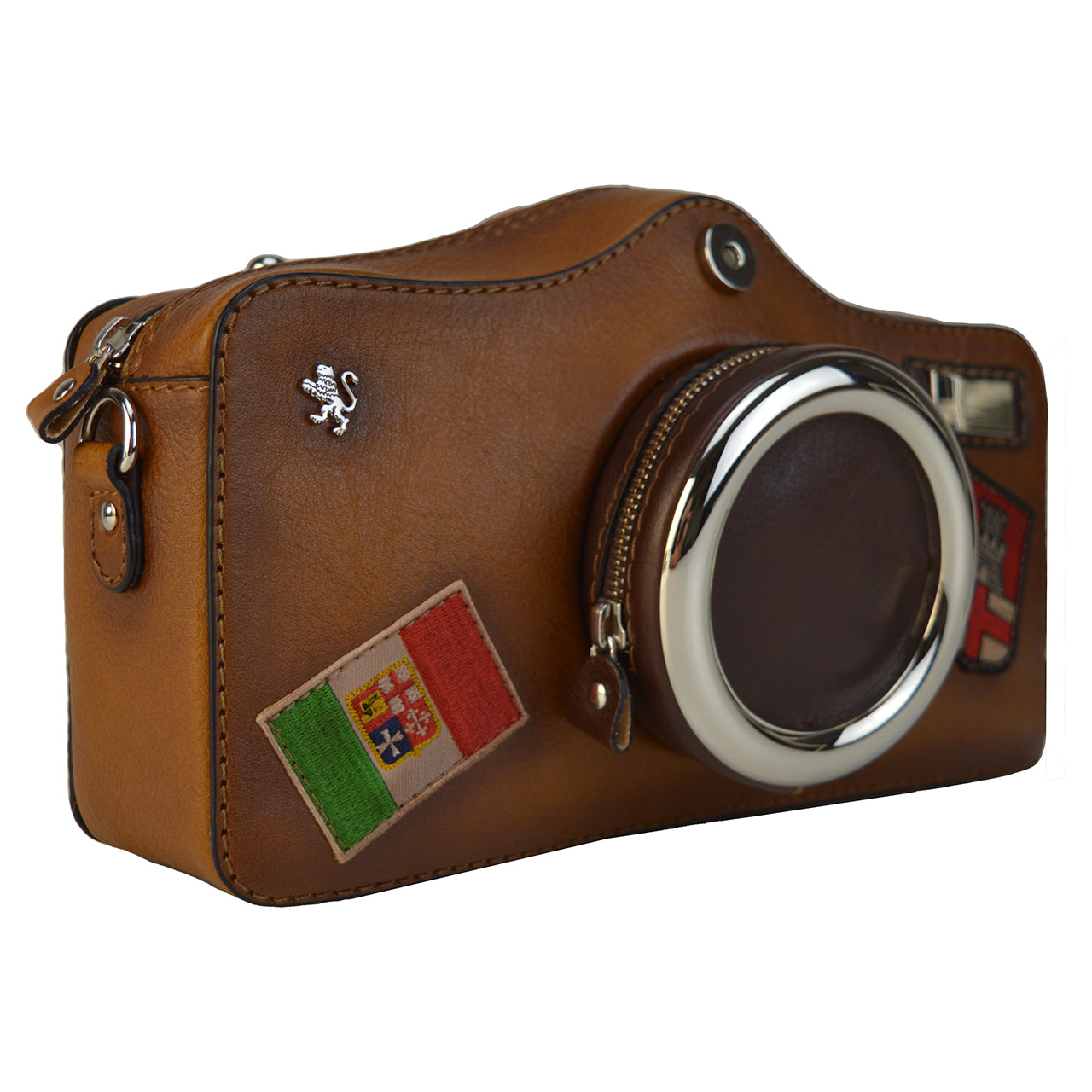 Pratesi Photocamera Bag in genuine Italian leather - Vegetable Tanned Italian Leather Brown