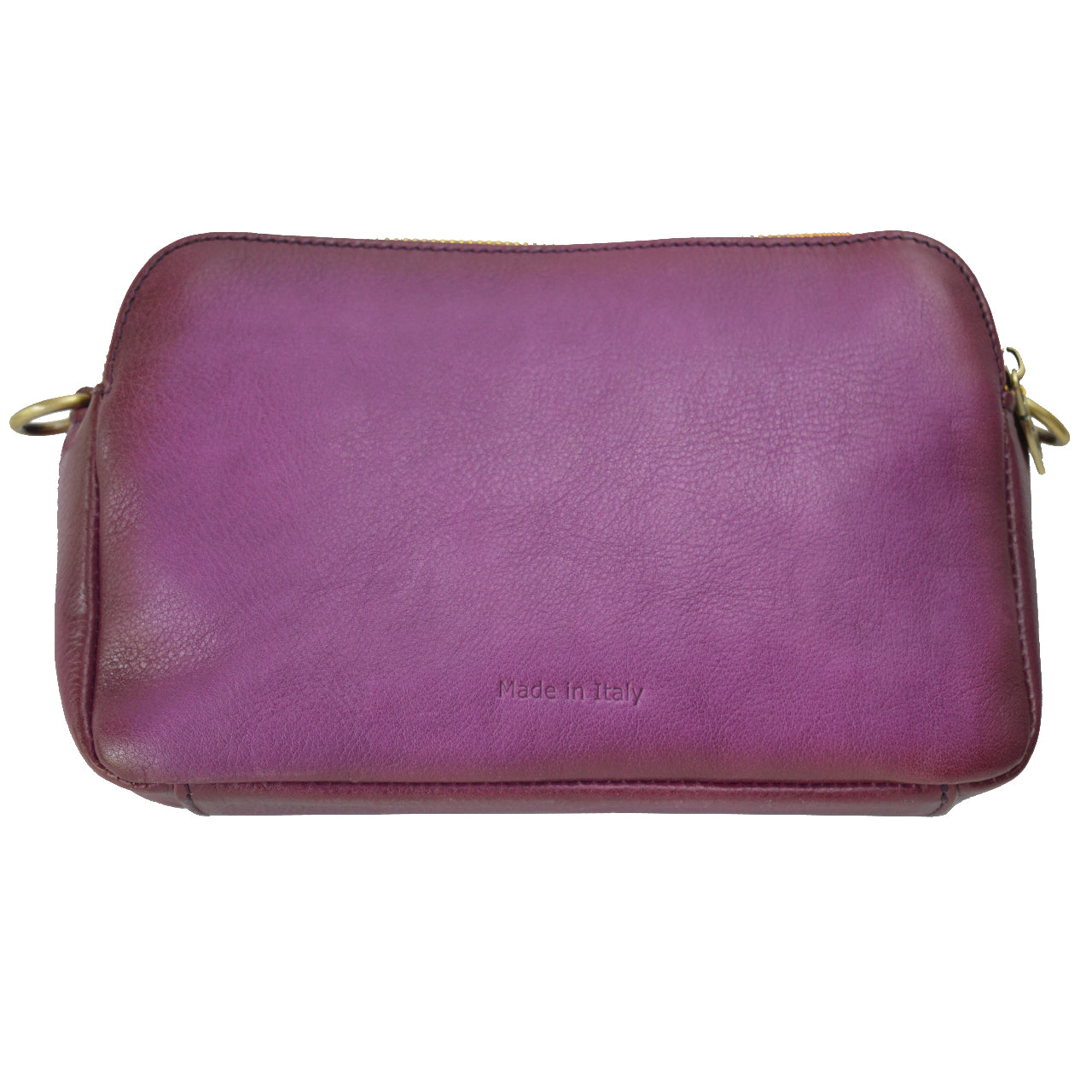 Pratesi Carmignano bag 2 zip 3 comp B195 - Vegetable Tanned Italian Leather Cognac