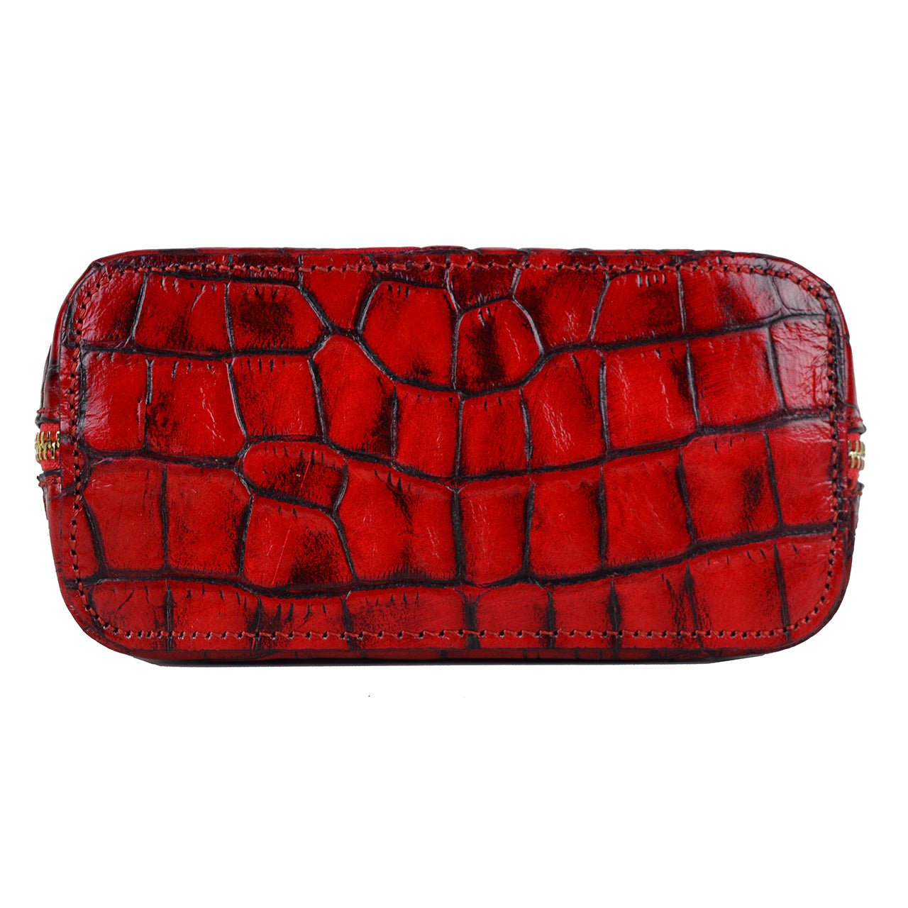 Sac à main Pratesi Volterra King Lady en cuir véritable - Cuir façon croco vert