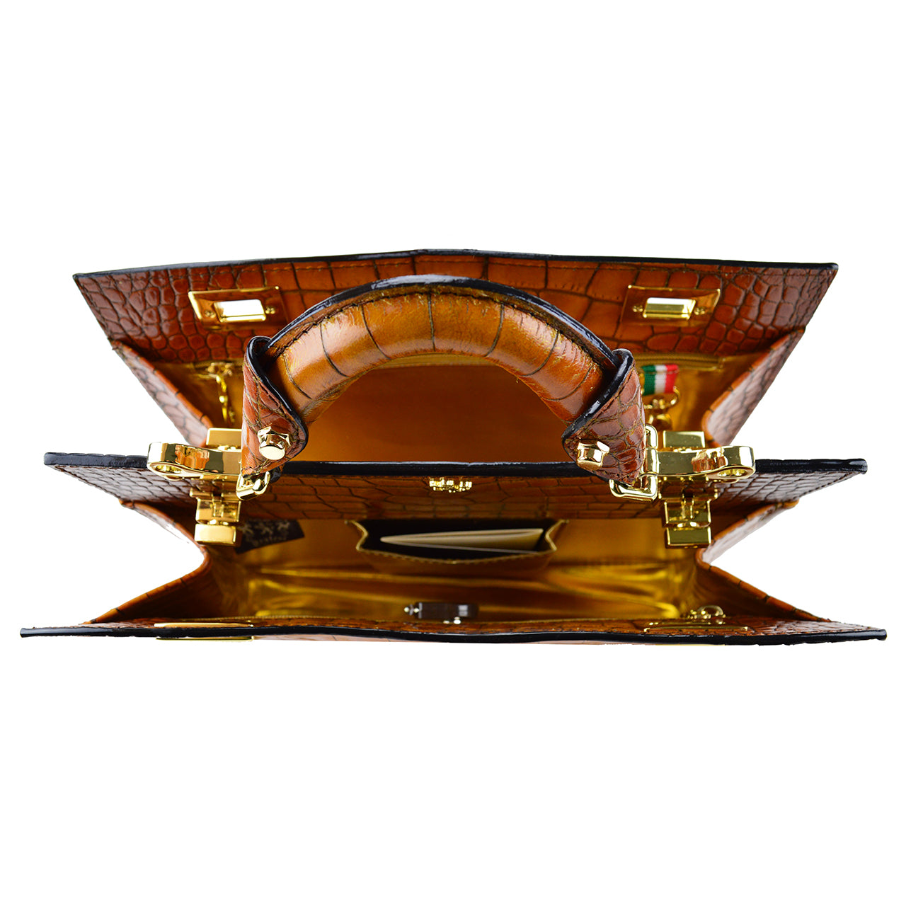 Bolsa Pratesi Anna Maria Luisa de' Medici tamanho médio King Lady em couro italiano genuíno.