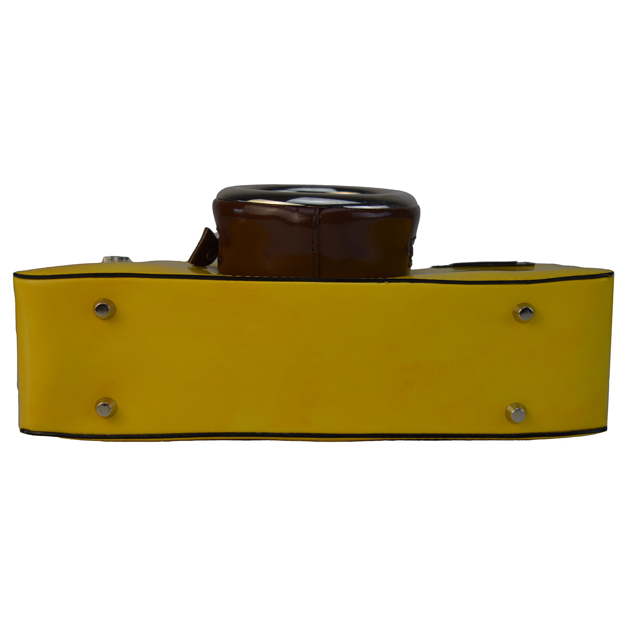 Bolsa de ombro Pratesi Photocamera Brunelleschi em couro italiano genuíno - Couro Brunelleschi Amarelo