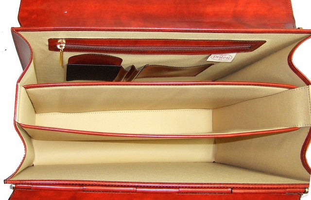 Pratesi Lorenzo il Magnifico King Pilot Case en véritable cuir italien
