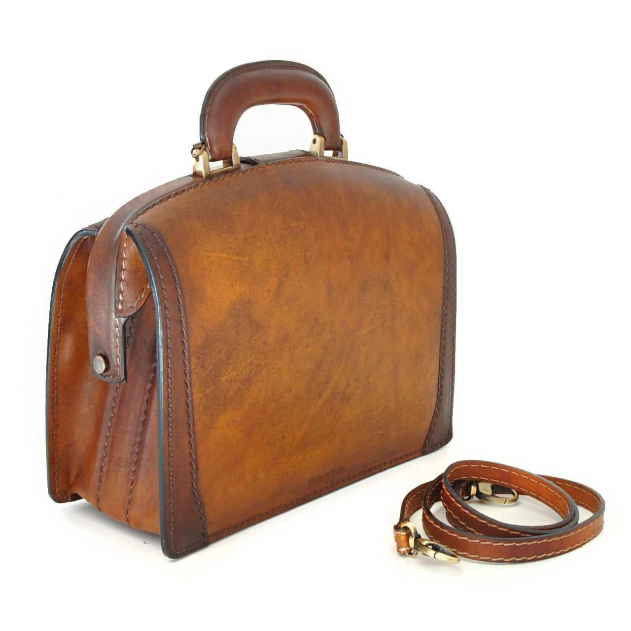 Pratesi Handbag Miss Brunelleschi in Vegetable Tanned Italian Leather - Chianti