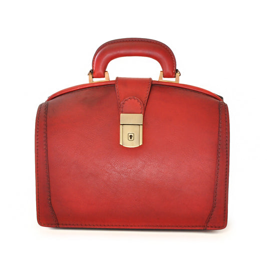 Pratesi Handbag Miss Brunelleschi Bruce in cow leather - Radica Cherry