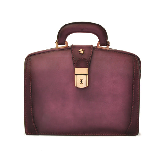 Pratesi Handbag Miss Brunelleschi Bruce in genuine leather - Bruce Violet