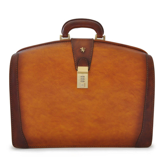 Pratesi Briefcase for Laptop Brunelleschi in cow leather - Bruce Cognac