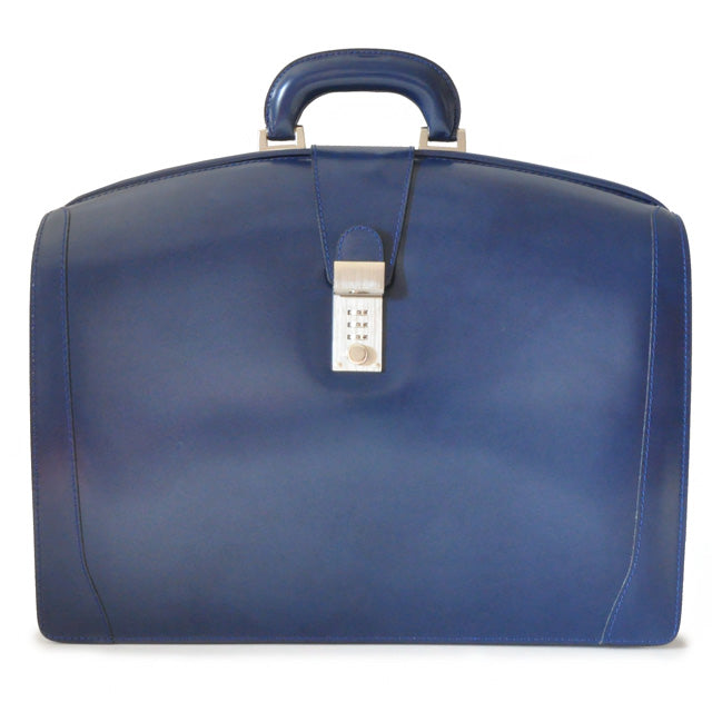 Pratesi Brunelleschi Briefcase in genuine leather - Brunelleschi Blue - SZN