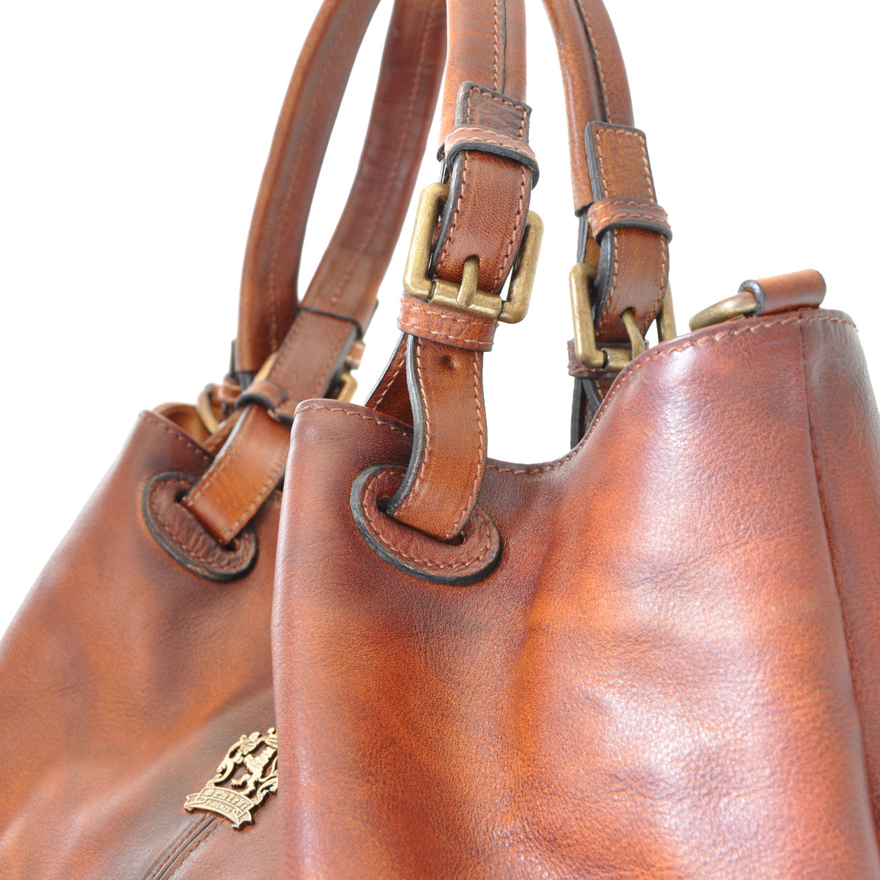 Pratesi Collodi Italian Women's Handbag in Vegetable-Dyed Leather -  Cognac