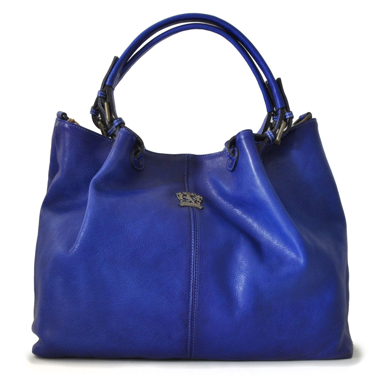 Pratesi Collodi Italian Women's Handbag in Vegetable-Dyed Leather -  Electric Blue