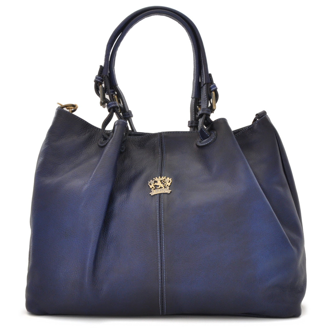 Pratesi Collodi Italian Women's Handbag in Vegetable-Dyed Leather -  Blue