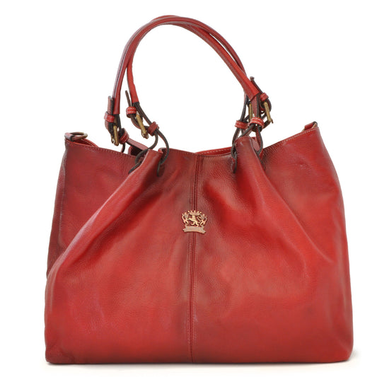 Pratesi Collodi Italian Women's Handbag in Vegetable-Dyed Leather -  Cherry