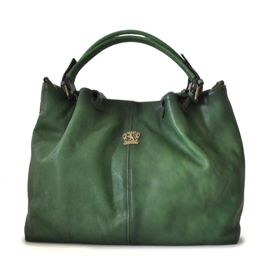 Pratesi Collodi Italian Women's Handbag in Vegetable-Dyed Leather - Emerald