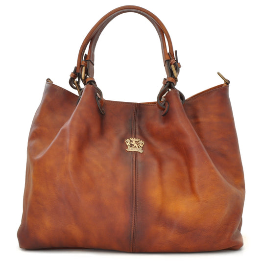 Pratesi Collodi Italian Women's Handbag in Vegetable-Dyed Leather -  Brown