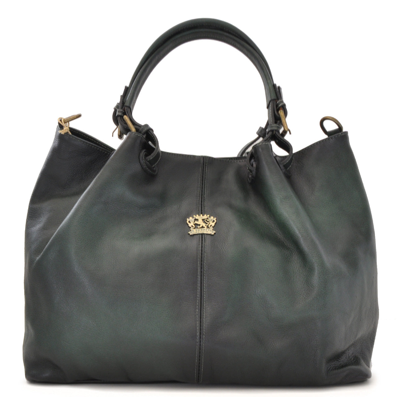 Pratesi Collodi Italian Women's Handbag in Vegetable-Dyed Leather -  Dark Green