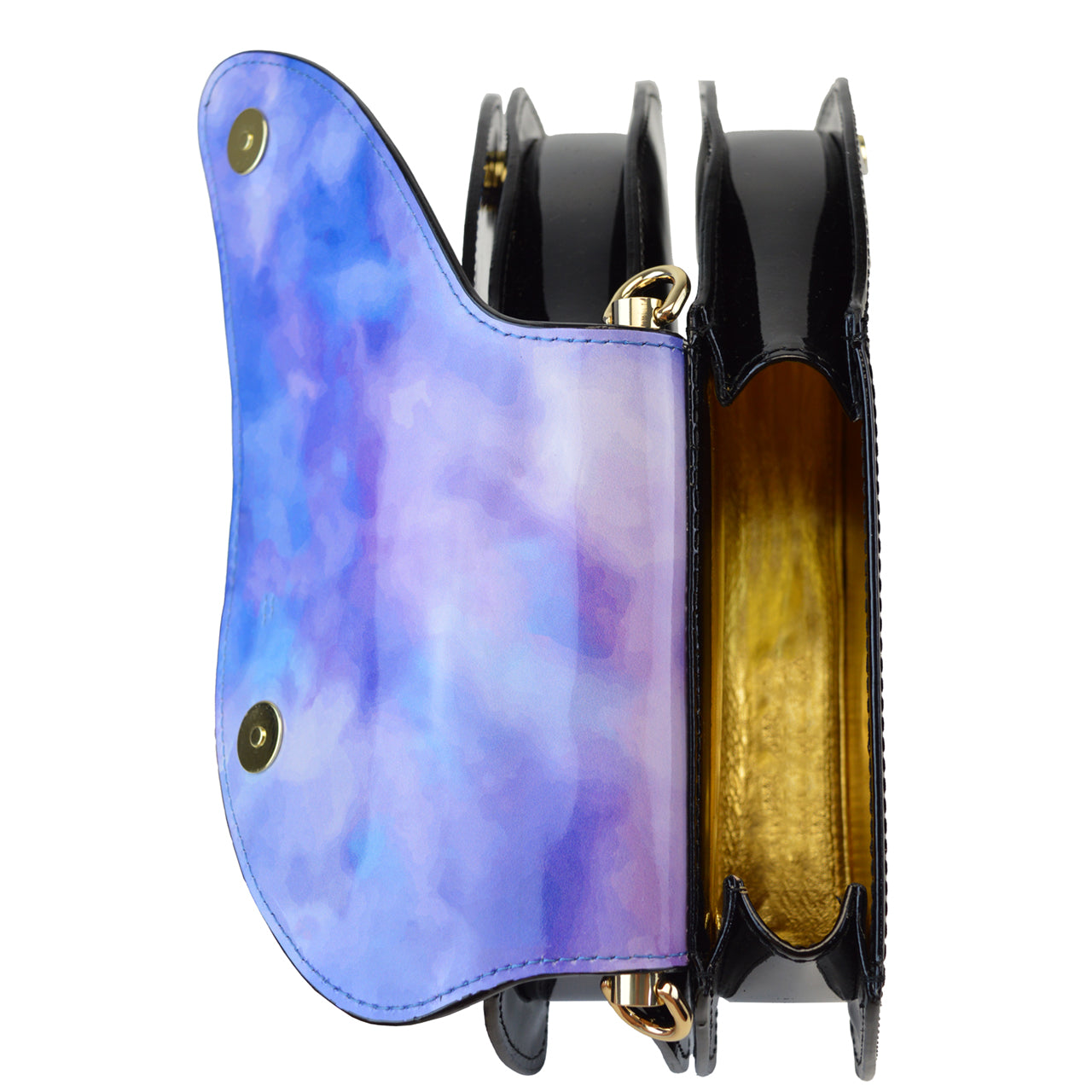 Pratesi Farfalla Backpack V383/CH in Genuine Italian Patent Fusion Leather - Orange