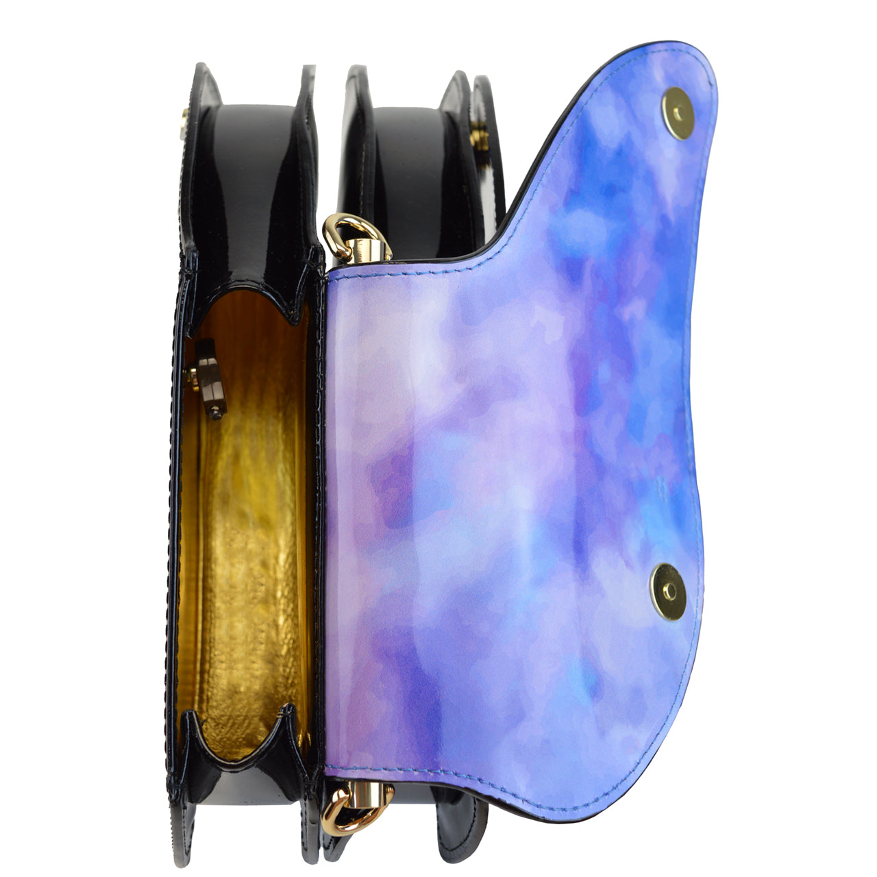 Pratesi Farfalla Backpack V383/CH in Genuine Italian Patent Fusion Leather - Orange