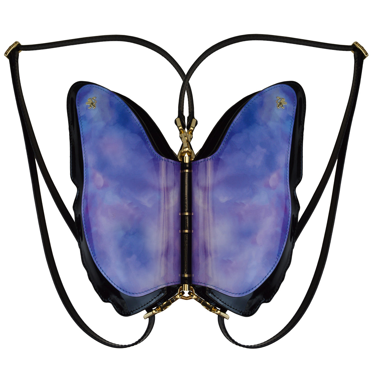 Pratesi Farfalla Backpack V383/CH in Genuine Italian Patent Fusion Leather - Orange