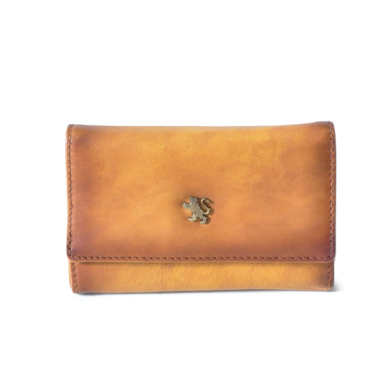 Cartera de piel para mujer Pratesi Museo San Marco - Piel italiana teñida con vegetales - Coñac