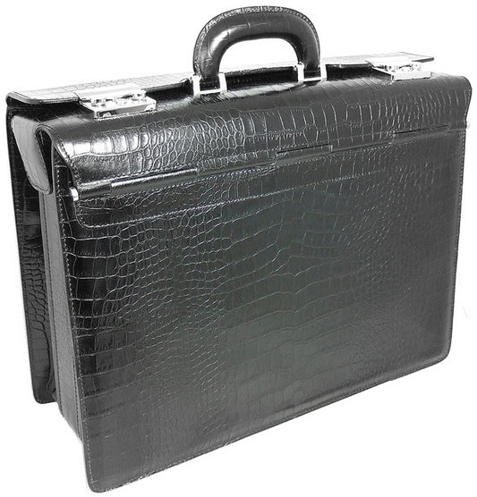 Pratesi Lorenzo il Magnifico King Pilot Case in genuine leather - King Black