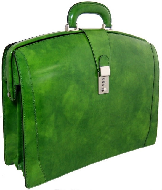 Pratesi Brunelleschi Briefcase in cow leather - Radica Dark Green