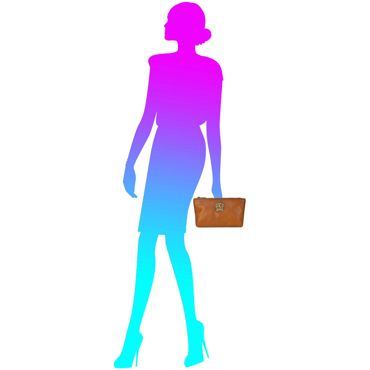 Pratesi Ciliana 植物染色皮革手拿包 - 棕色