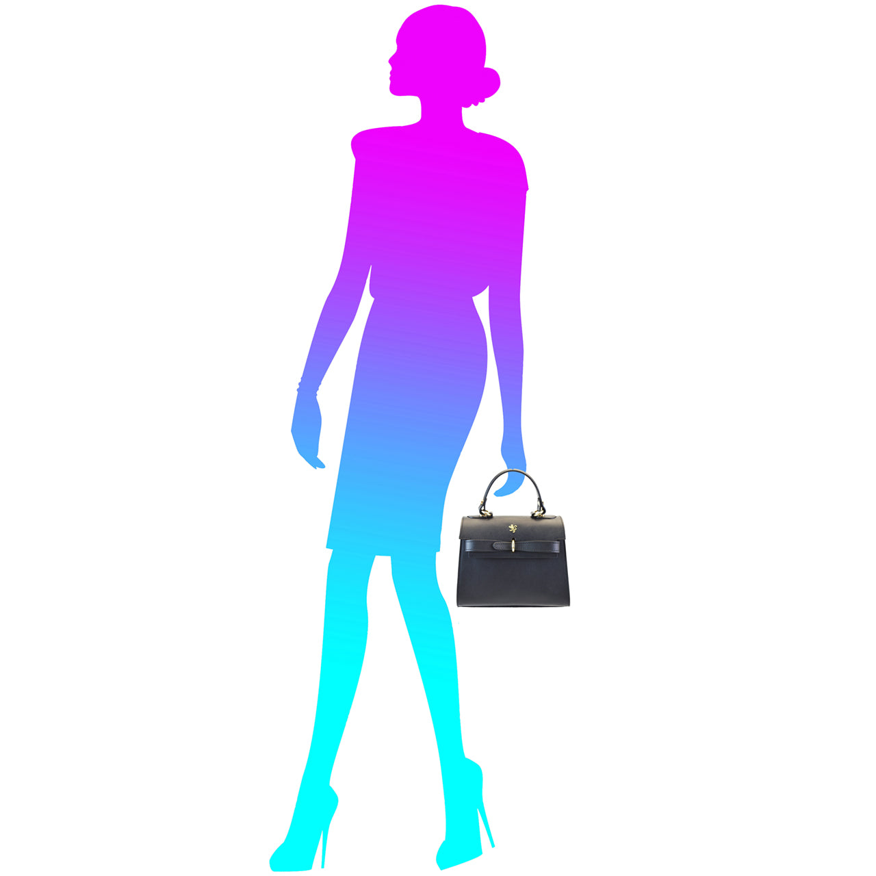 Bolso Pratesi Fondoli en piel italiana teñida vegetal - Negro