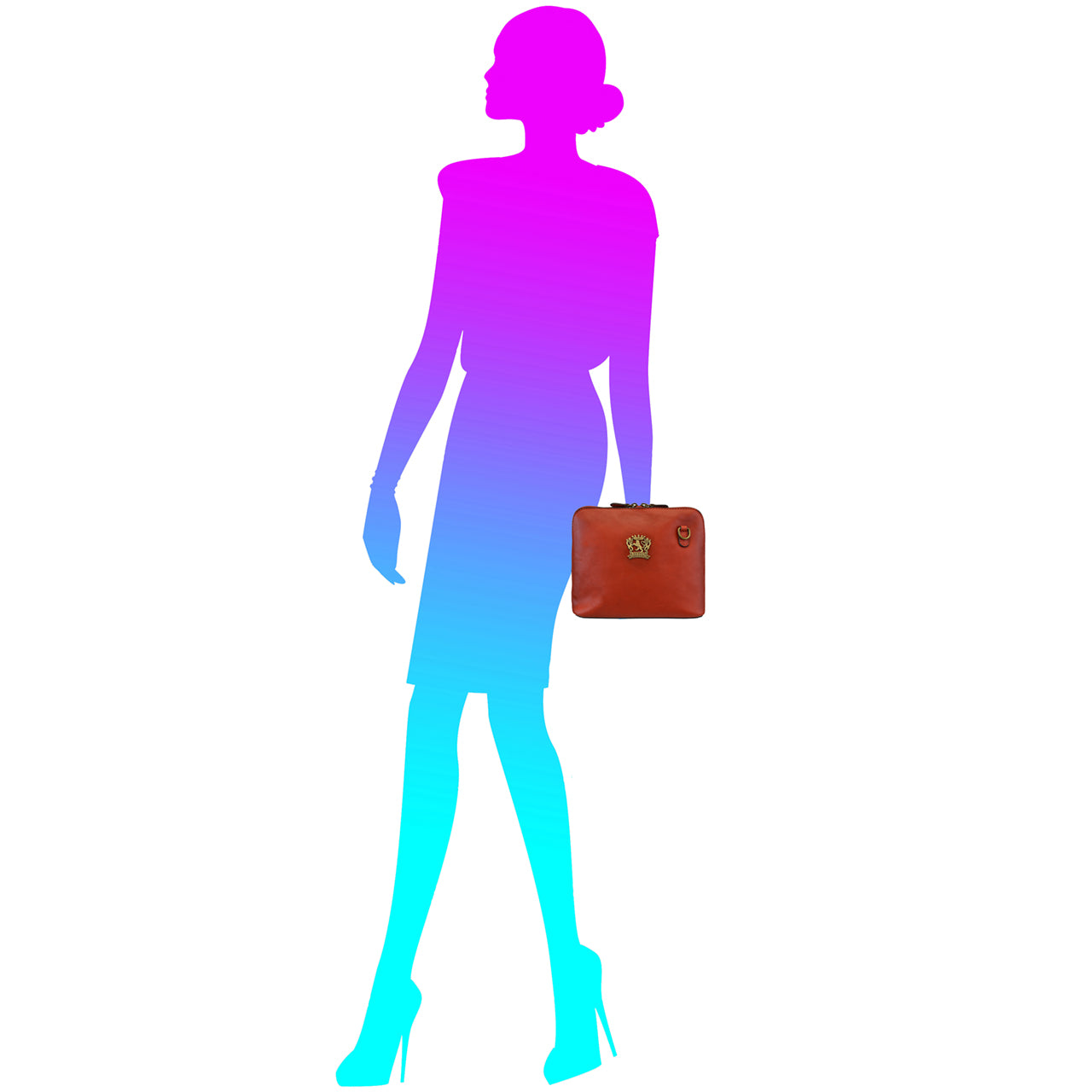 Pratesi Cross-Body Bag Gran Volterra B467/G in genuine leather - genuine Italian Cognac - LQE