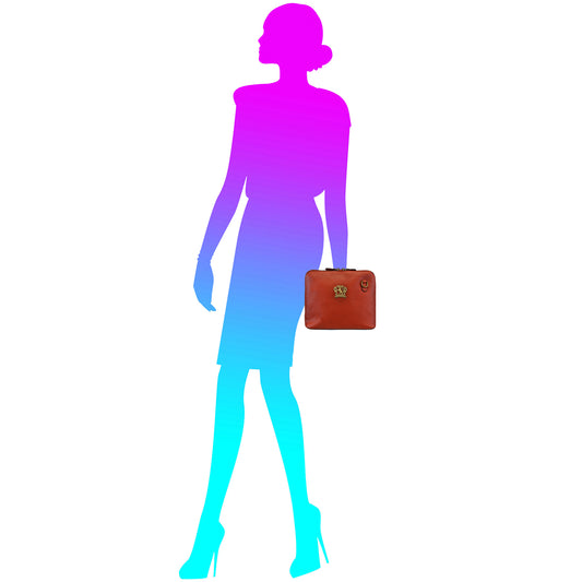 Pratesi Cross-Body Bag Gran Volterra B467/G in genuine leather - genuine Italian Orange - LQE