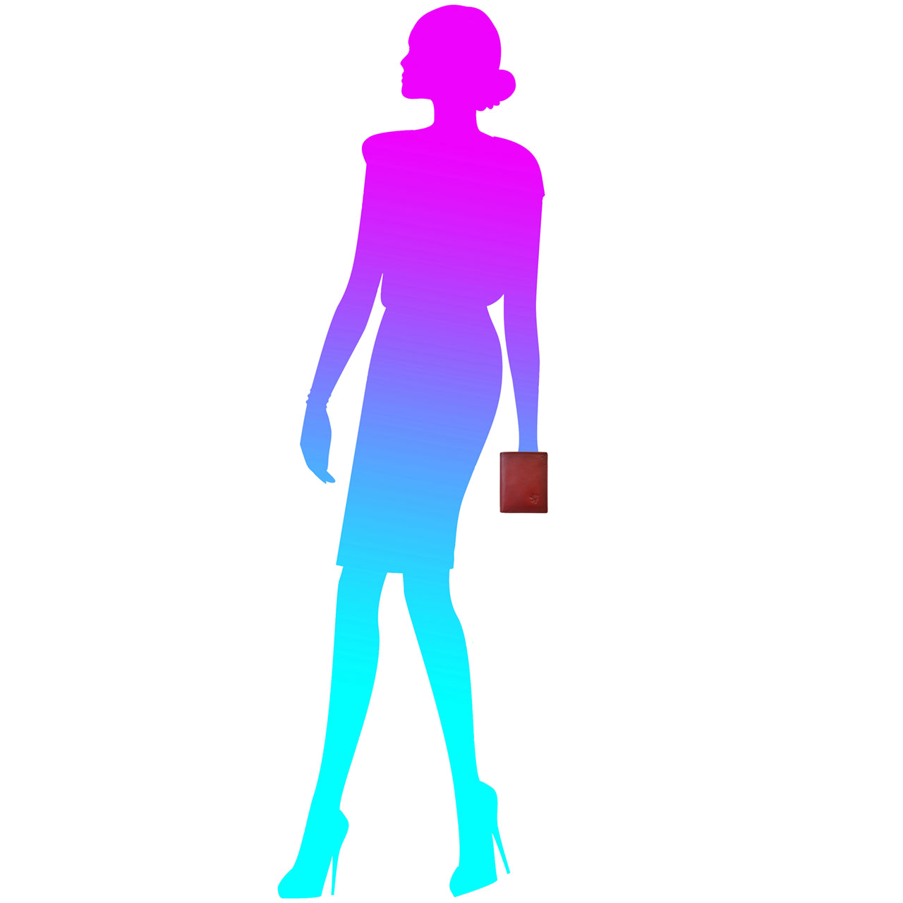 Carteira masculina Pratesi Porta Romana em couro curtido vegetal - Cereja