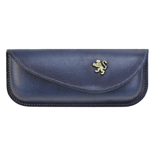 Pratesi Eyeglass Case in Genuine Italian Vegetable-Dyed Leather - Blue