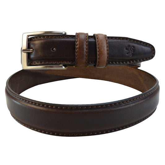 Pratesi Egidio Belt in Italian Vegetable Dyed Leather - Coffee