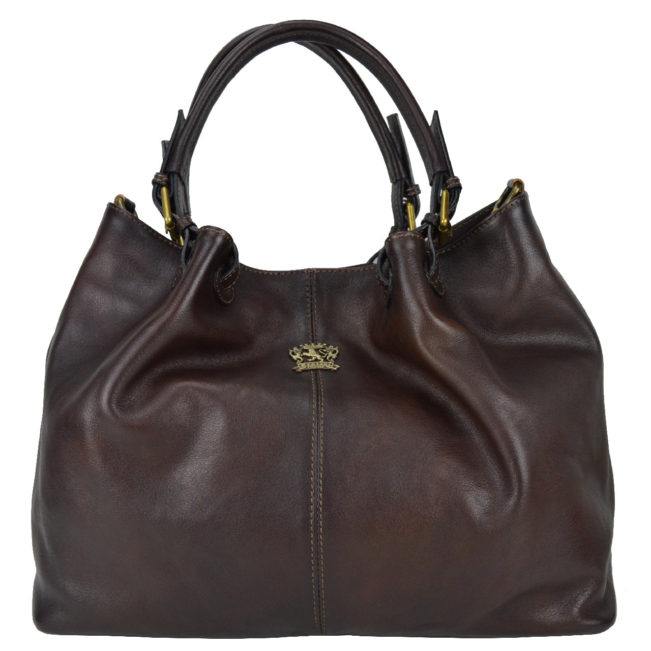 Pratesi Collodi Italian Women's Handbag in Vegetable-Dyed Leather -  Coffee