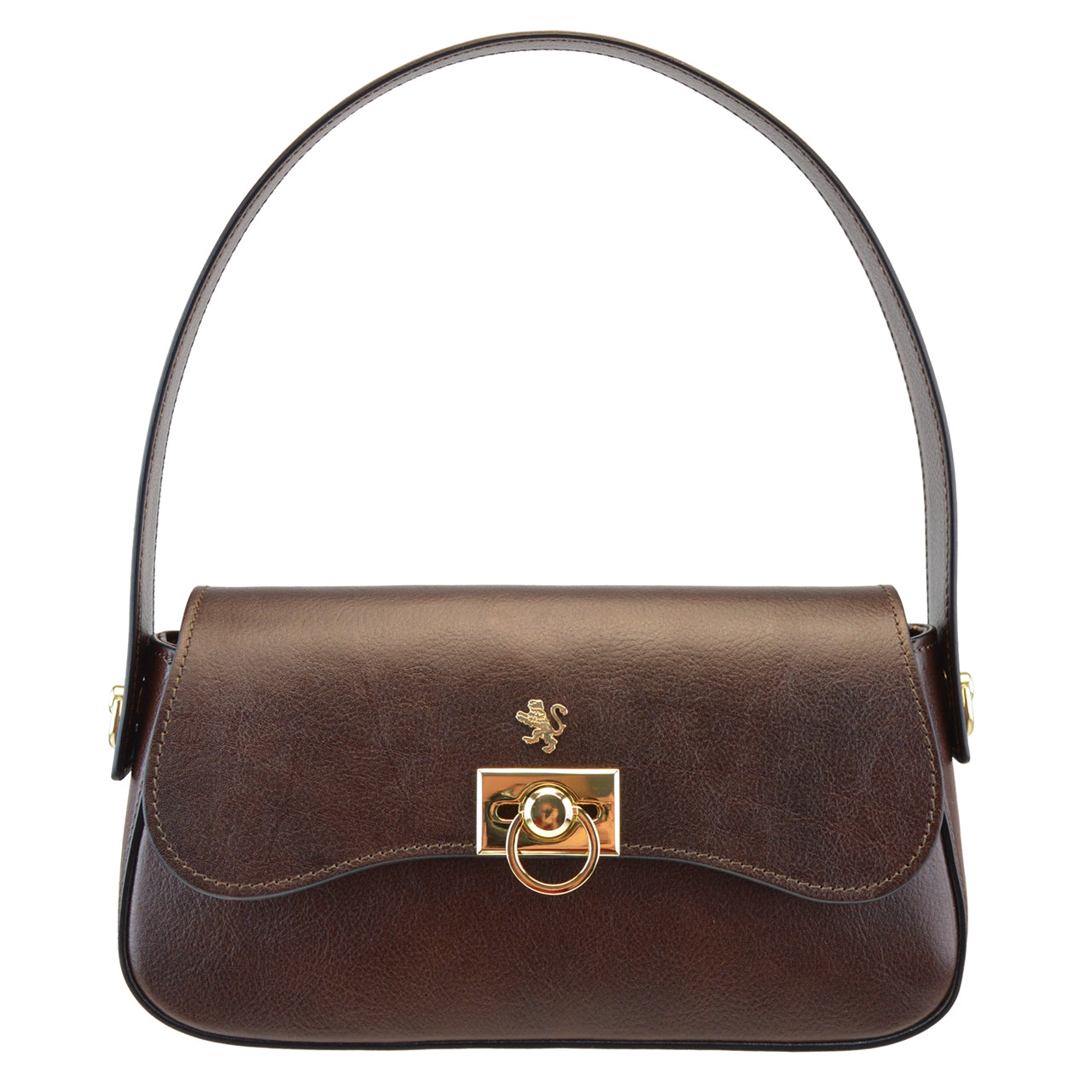 Pratesi Castellina em couro italiano tingido com vegetais - café