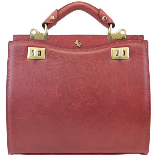 Pratesi Lady Bag Anna Maria Luisa de' Medici B150/32 Large in Genuine leather - genuine Italian Chianti - LQE